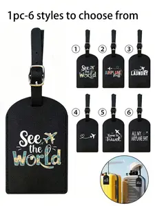 PVC Luggage Tags with Cute Airplane Design, Personalized Travel Tags for Cruise, Ideal Gift for Travelers and Backpackers, Perfect for New Year, Mother's Day, and Back to School