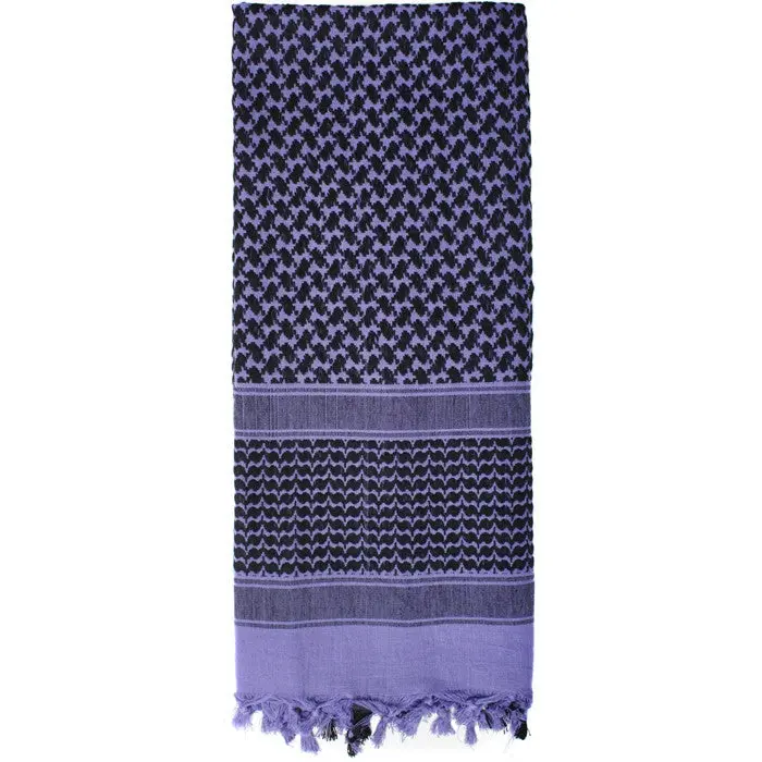 Purple Tactical Shemagh Scarf, Lightweight Breathable Cotton Keffiyeh - Versatile Protective Headwrap and Makeshift Sling for Survival, Lightweight Keffiyeh, Storage Pouch, Survival Essential, Adventure