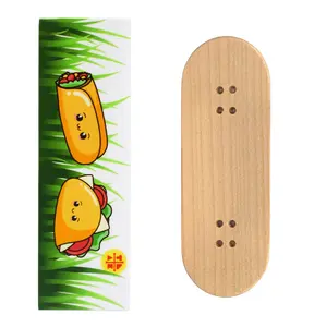 Teak Swap Fingerboard Deck & Graphic Wrap - "Happy Tacos" - 32mm x 97mm