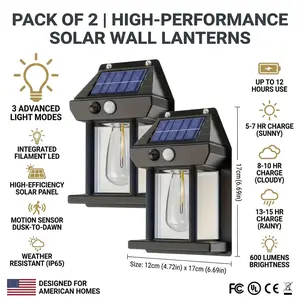 Solar Motion Sensor Wall Light IP65 Waterproof 270° Wide Angle Detection 3 Modes Remote Control for Garden Gate Balcony Security Easy Install Anti-Glare Glass Panel Solar-Powered Outdoor Lighting TikTokMadeMeBuyIt