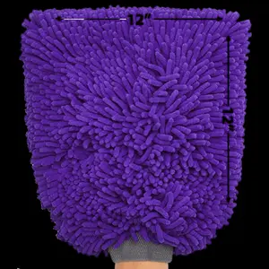 Tuff Industries 12x Wash Mitt - 12" x 12" Premium Ultra Plush Microfiber, 1400gsm, Super Absorbent, Elastic Cuff
