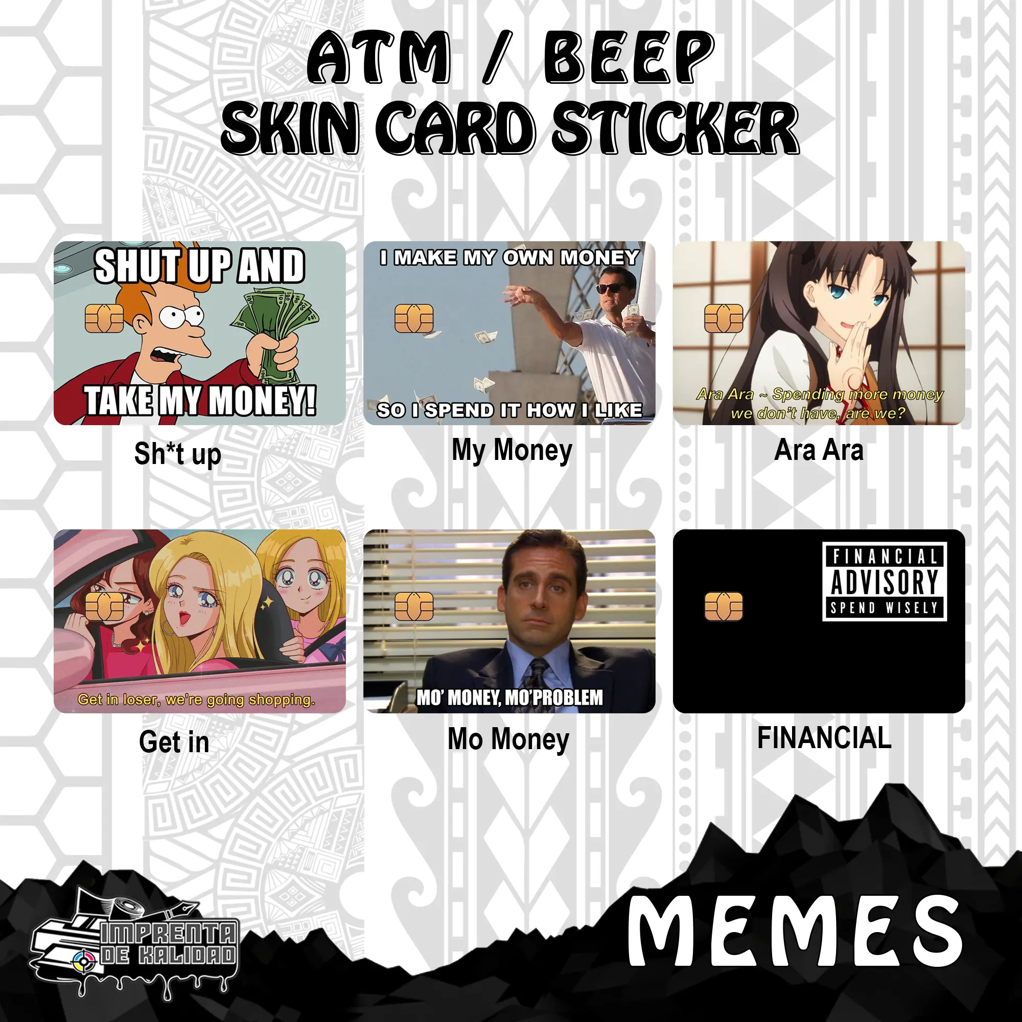Meme Skin Card Sticker Premium Credit Card Skin Decorative Vinyl Card Sticker Cover for Credit & Debit Cards, Scratch Protection Wallet Accessory