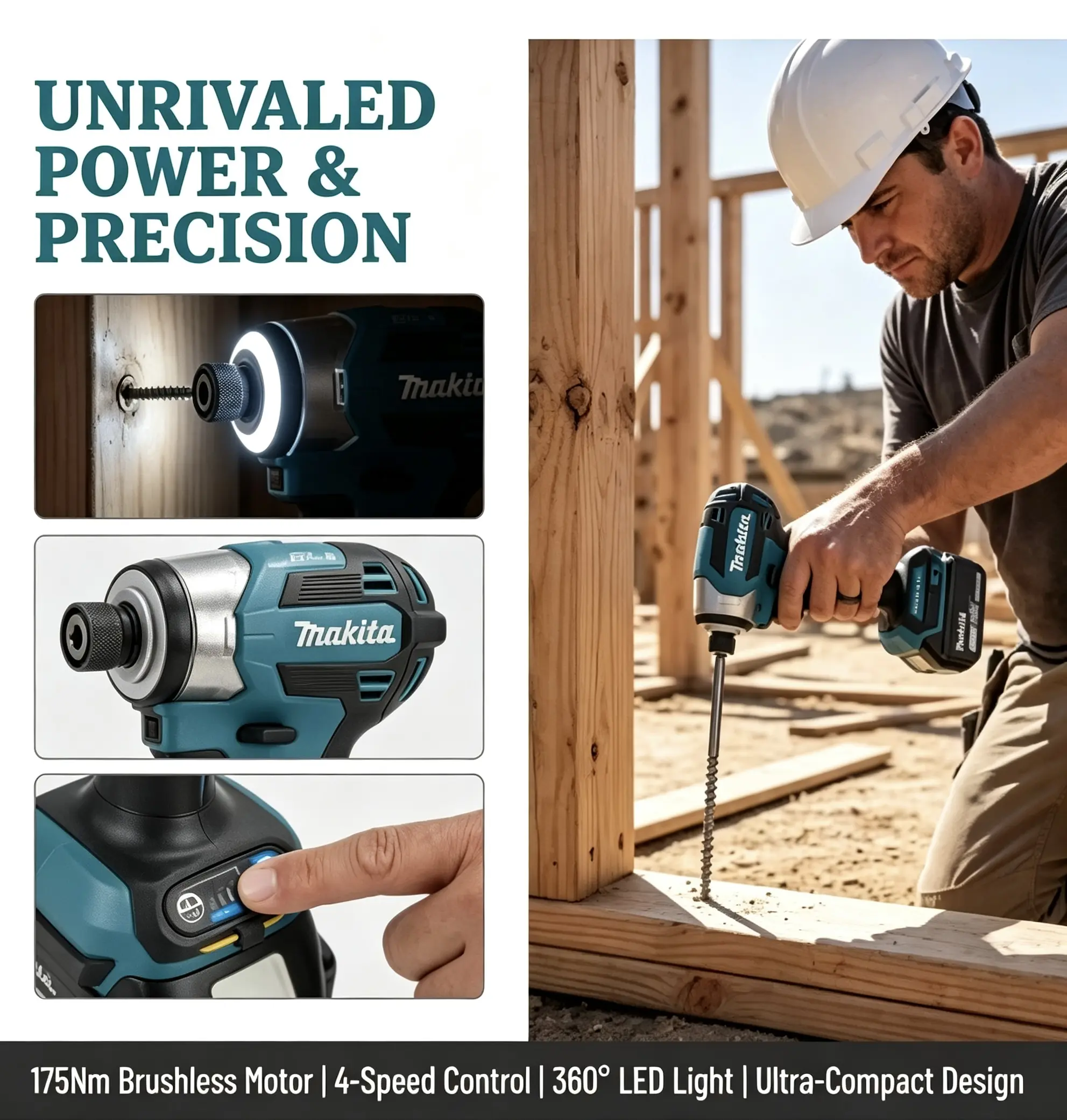 2026 Makita DTD173 18V Cordless Impact Driver BL Brushless Motor Electric Drill Wood/Bolt/T-Mode Rechargeable Power Tools