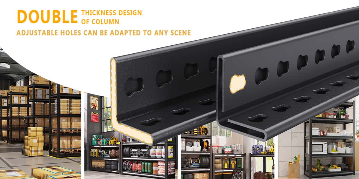 Heavy-Duty Garage Shelving Unit; Adjustable 5-Tier Metal Garage Shelving with 2,500-Pound Weight Capacity; Ideal for Basements, Garages, Storage Rooms, and Kitchens Heavy-Duty Garage Shelving Unit; Adjustable 5-Tier Metal Garage Shelving with 2,500-Pound Weight Capacity; Ideal for Basements, Garages, Storage Rooms, and Kitchens