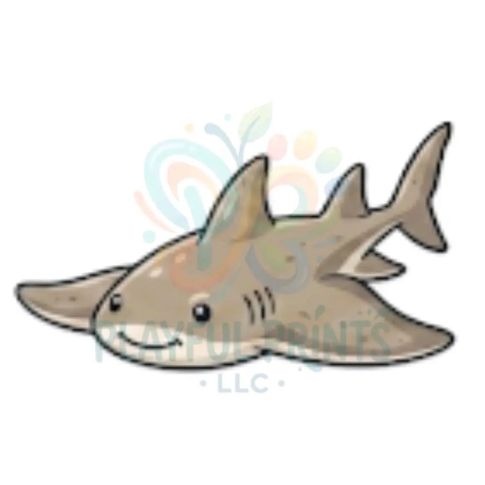 Handmade Vinyl Angel Shark Sticker - Self Adhesive Label, DIY Supplies for Scrapbooking