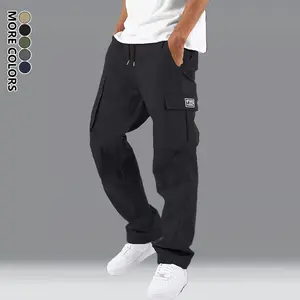 Men’s fashion casual cargo pants—breathable and comfortable straight-leg design with a drawstring waist and flap pockets; solid color. Suitable for everyday wear and outings, ideal as a holiday gift, and appropriate for wearing at work.Summervibes