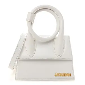 Pre-owned jacquemus Leather Travel Bags Smooth Calfskin Le Chiquito Noeud White