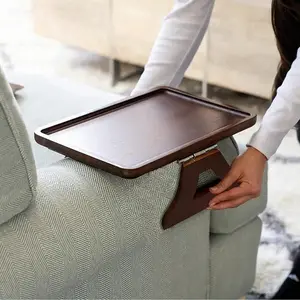 Adjustable Armrest Table Tray for Sofa, Portable TV Stand & Side Table, Ideal for Wide Sofas, Compact Design, Easy Assembly