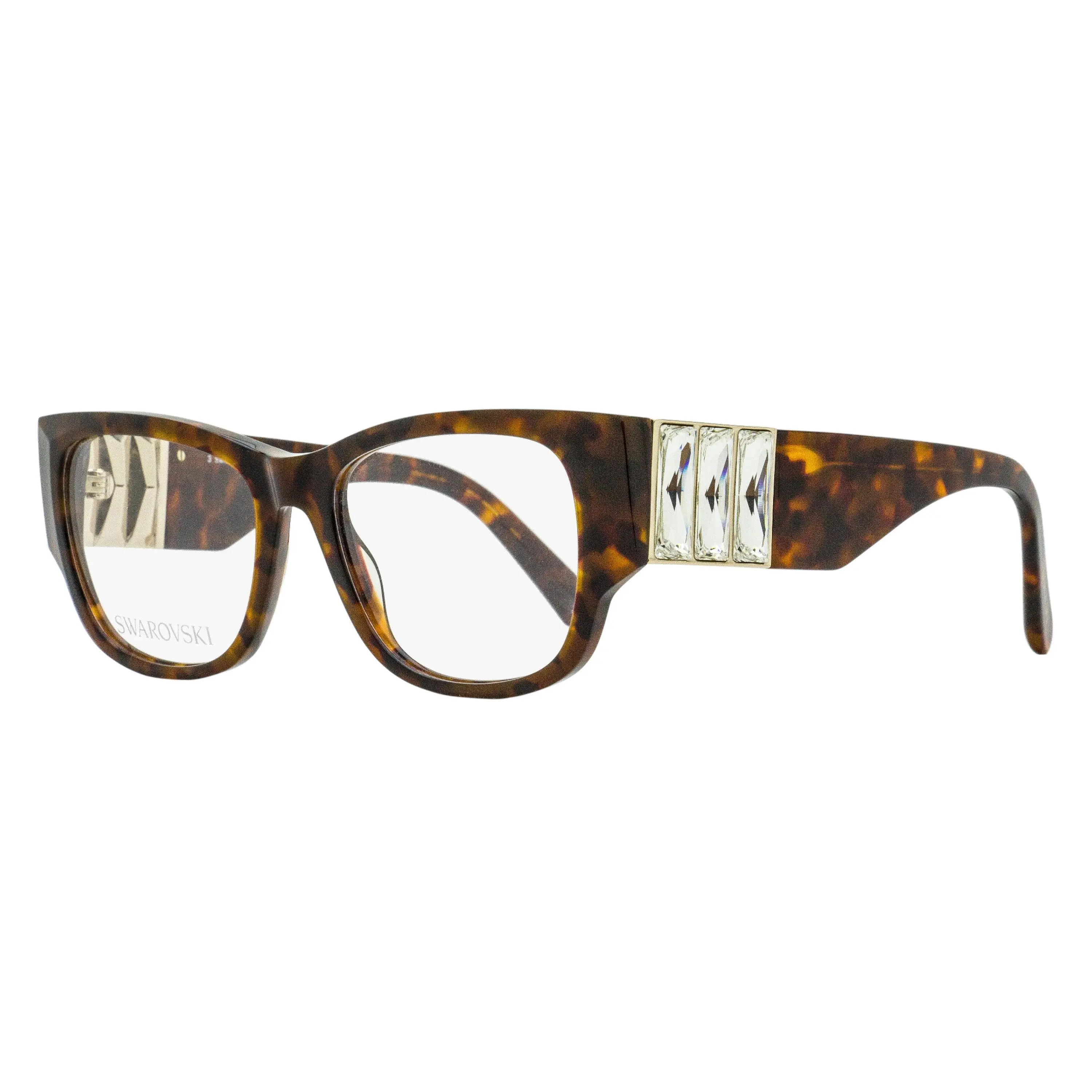 Swarovski Baguette Crystal Eyeglasses SK5473 052 Dark Havana 54mm
