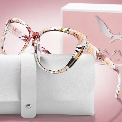 Fashion Cat Eye Reading Glasses with Case and Gift Packaging, Unisex PC Frame, Fda Registered, Single Pack, Must Have Glasses, Reading Eyeglasses, Stylish Old Age Eyewear