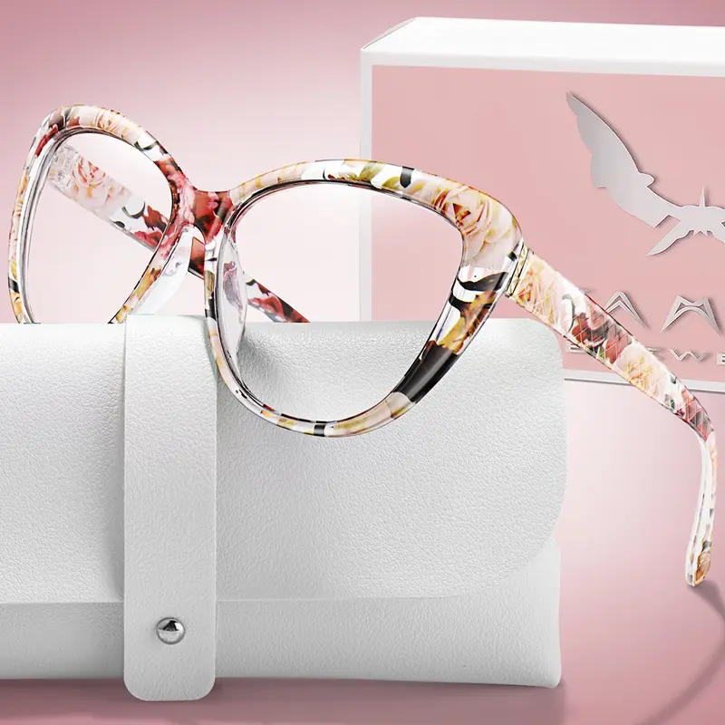 Fashion Cat Eye Reading Glasses with Case and Gift Packaging, Unisex PC Frame, Fda Registered, Single Pack, Must Have Glasses, Reading Eyeglasses, Stylish Old Age Eyewear