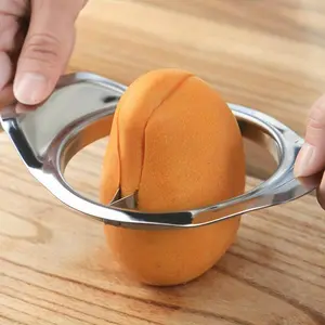Stainless Steel Mango Slicer and Pitter - Efficient, Durable Cutter and Peeler for Quick Fruit Prep