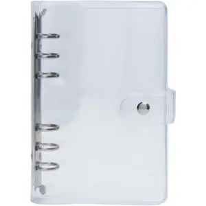 Clear A6 Binder with Inner Pockets Plastic Clear PVC Notebook Cover 20mm Diameter  Round Rings Budget Binder Journal Folder Organizer for Planner Inserts Paper Refills