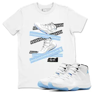 Unisex T-shirt to match Jordan 11 Retro Legend Blue - Caution Tape. 100% Cotton for Casual Wear. Comfortable Summer Unisex T-Shirt to match Jordan Sneaker. Streetwear Style. urban outfitters