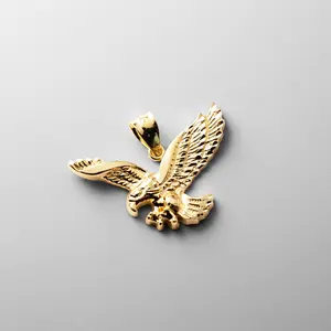 14K Gold Large Eagle Pendant
