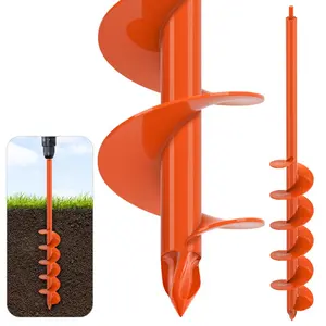 4 x32 Auger Drill Bit for Planting, Steel Garden Auger for  Hole Digger, Bulb Planter Tool for Beach Umbrella, Mailbox, Fence  Holes Digger - Fits 3/8" Hex Drill