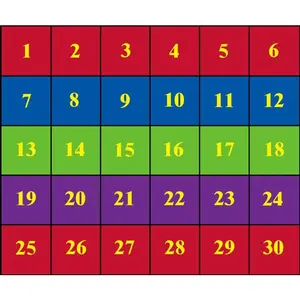 Classroom Seating Rug With 30 Squares BRIGHT