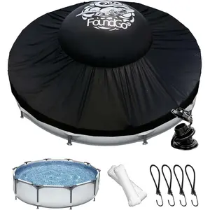 2-in-1 Pool Pillows and Winter Pool Covers Kit for Above Ground Pools up to 12ft, Air Pillow + Cover Combo, Cold-Resistant Thick PVC, Complete Winter Closing Protection