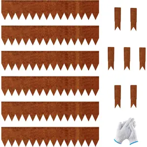 20ft.Cor-Ten Weathering Steel Landscape Edging(6 Pack)-8"x40"- Pre-Rusted Garden Edging with 7 Clips & Gloves - Durable,Flexible, Easy-to-Install for Landscaping,Tree Rings,Lawn & Garden