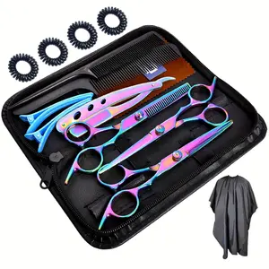 Beauty Makeup  [ Professional  Scissors] [ Professional Hair Cutting Scissors Set] 16pcs Professional Hair Shears Set, 6.5" Right Hand Unisex-Adult, Scissors for Normal & Relaxed Hair, Precise Flat Cuts, Ban
