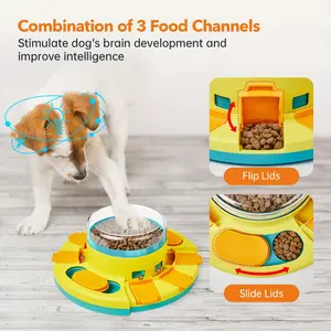 Dog Puzzle Toys Slow Feeder Bowl, Interactive Dog Toys Treat Dispenser for IQ Training, Treat Dispenser for Large Dogs, Dog Treat Puzzle for  and Medium Dogs, Improve Your Dog's Intelligence