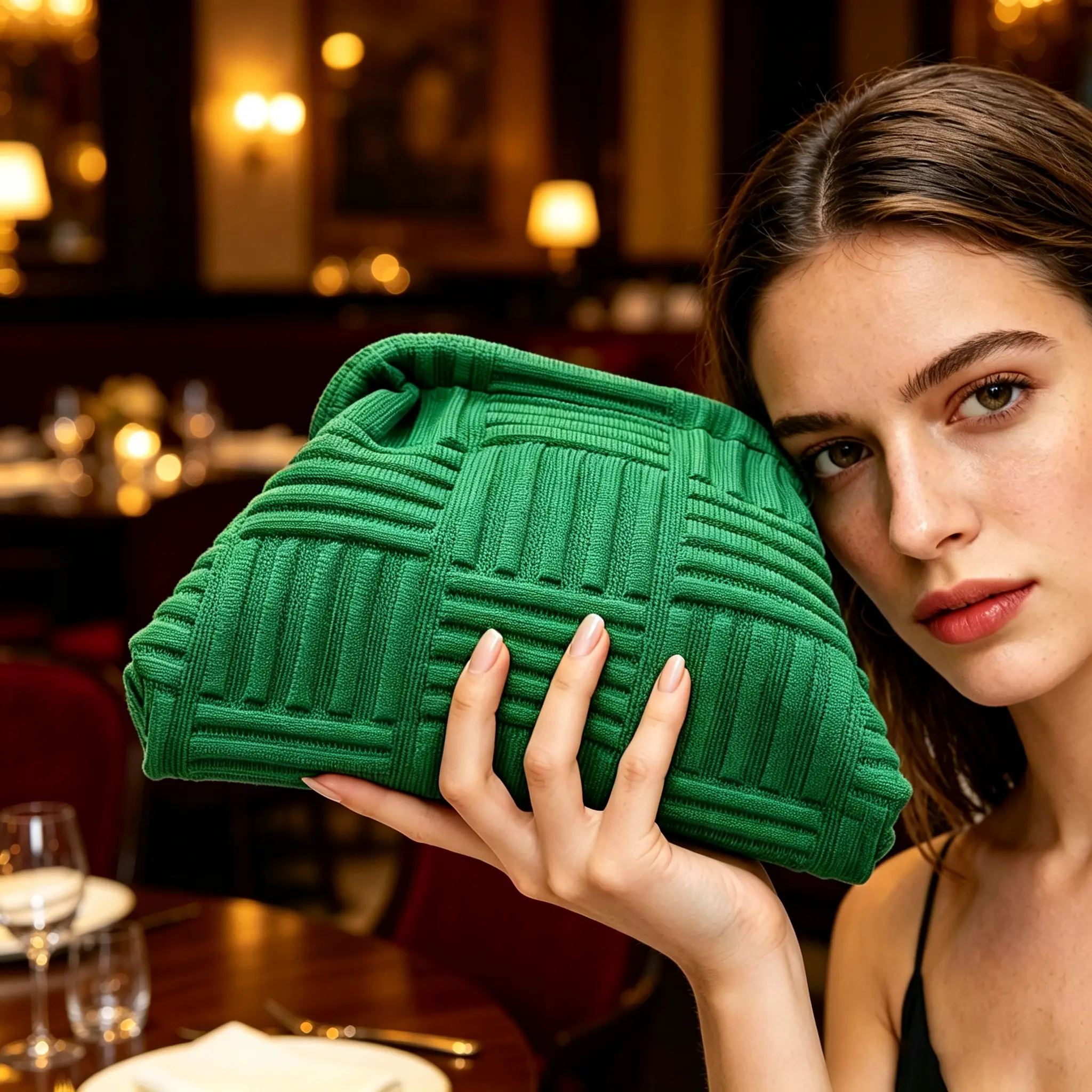 New beach bag, knitted bag, striped cloud bag, clutch, large capacity, versatile for everyday wear, openwork evening bag for women.