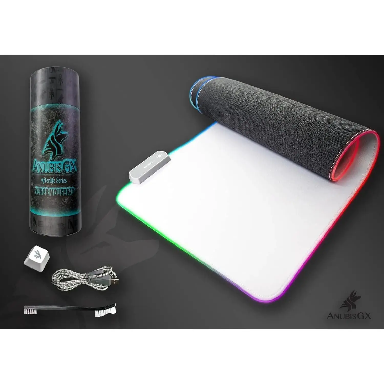 AnubisGX RGB Gaming Mouse Pad, XL Light Up Oversized Computer Gaming XL Desk Mat, 10 Type Glowing LED Pad, Large Waterproof Extended Mousepad Surface, Black Non-Slip RBG Precision 31.5 X 11.8 In
