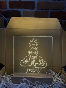 Shikamaru Nara Acrylic Plaque With Wood Stand - Naruto Anime Character