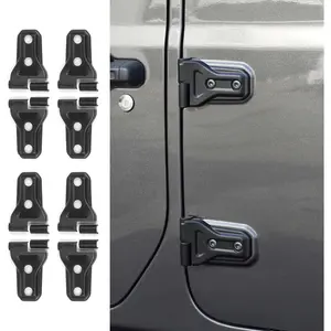 Jeep Hinge Cover Trim - Front & Rear Door Hinges, Exterior Decoration Accessories - Compatible with Jeep Wrangler JL Unlimited 4-Door & Gladiator JT 2018-2024, 8Pack, Matte Black