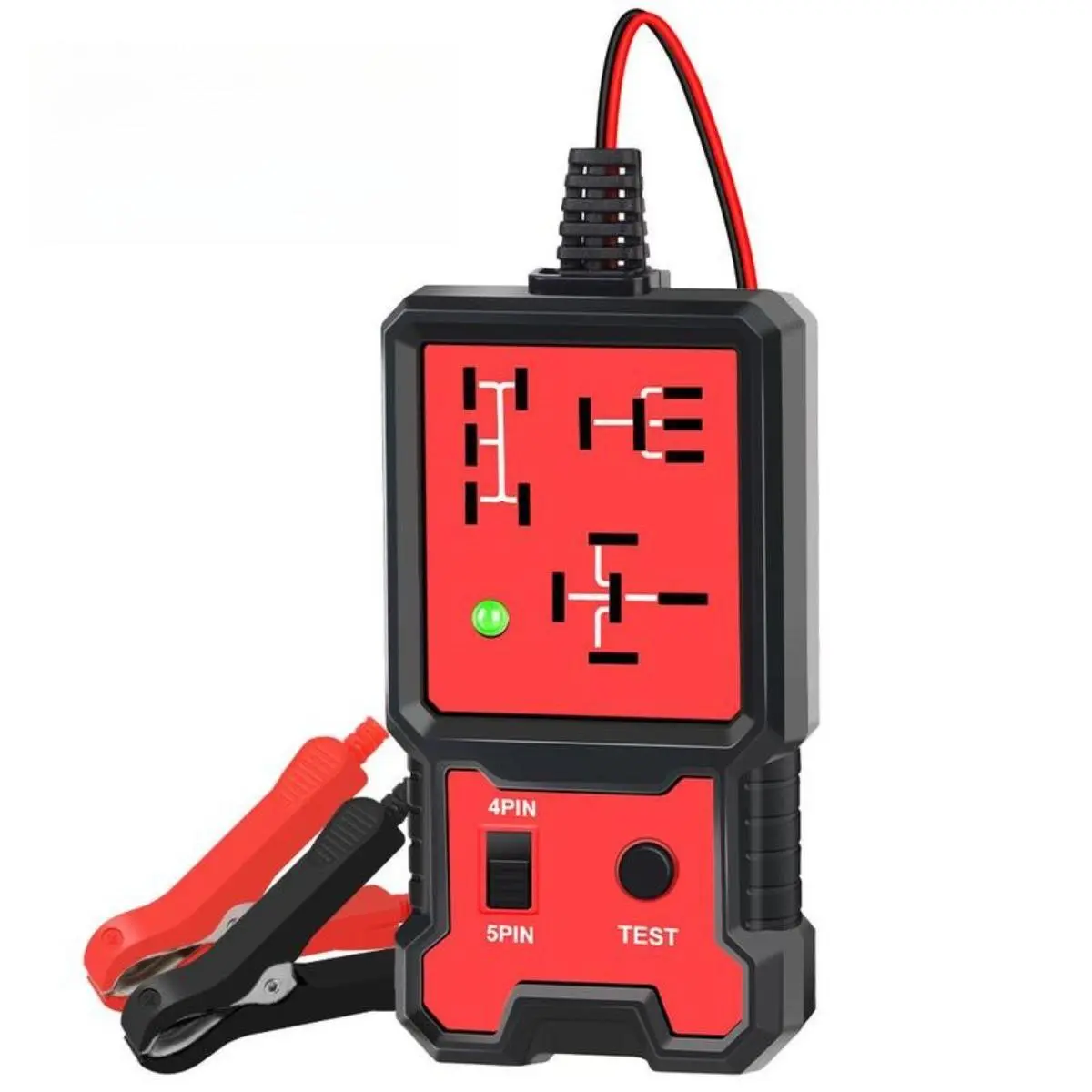 Car Automotive Relay Tester,  Portable Battery Diagnostic Checker Tool, Professional Car Voltage Tester, Vehicle Diagnostic Tool, OBD Scanner, Red, with LED Indicator obd scanner automotive relay tester tool