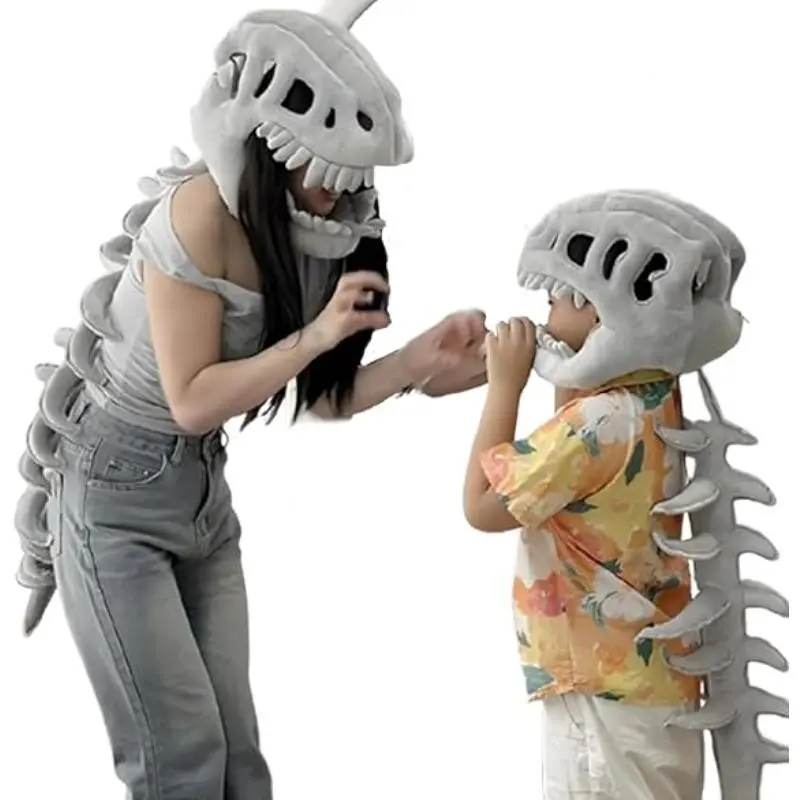 Halloween keleton Costume Set Fun Skeleton Dinosaur Costume Dress-Up Fossil  Jumpsuit - TikTok Shop