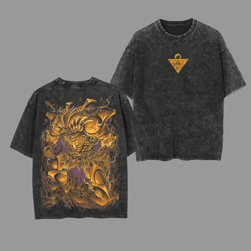 Retro Vintage Exodia God YugiOh S1 Unisex Anime Graphic T-shirt – Washed Heavyweight Cotton Tee, Perfect for Anime Lovers, Manga Fans, Men’s Gift
