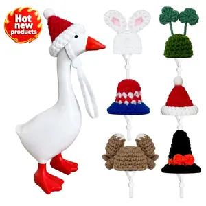 6 Pcs Holiday Desk Goose Outfits 7 Inch Goose Outfits Hat All seasons Mini Porch Goose Outfits Headwear for Halloween Christmas Magnetic Geese Statue
