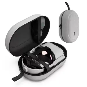 Syntech Large Hard Carrying Case Compatible with Meta Quest 3S/Oculus Quest 3/2/Pro/Pico4 Accessories VR Headset with Elite Strap, Gray