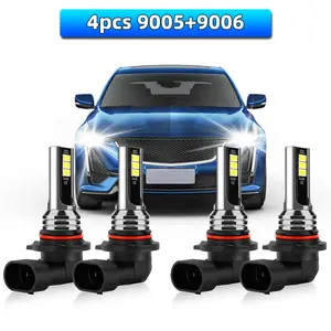 4pcs Upgrade LED 9005/HB3+9006/HB4 LED Car Headlight High/Low Beam Fog Light , 6000K White 30W 3570 CSP Chips Easy To Install