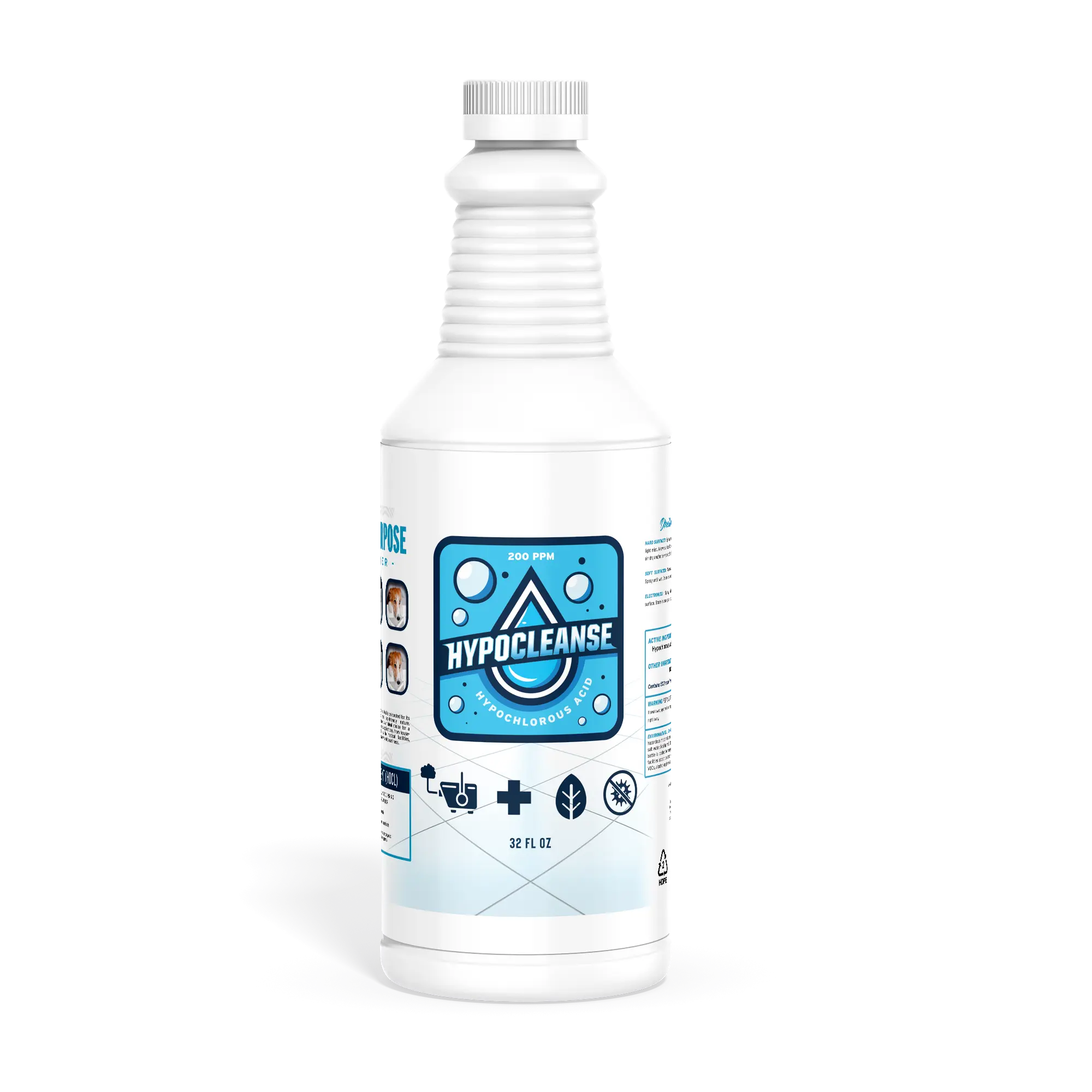 Hypochlorous Acid | HOCl | 200 PPM | 32 oz | Multi-Surface Cleaner | Multi-Purpose | Non Toxic | Pet Safe