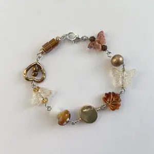 Dainty Cottagecore Charm Bracelet, 7-Inches With 1.75-Inch Extender, Hand to Wrist Jewelry