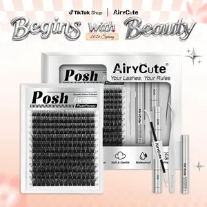 Voluminous Queen Cluster Lashes, Cosmetic False Lashes with Ultra-Dense, Waterproof, Long-Lasting Volume, Beginner-Friendly DIY for Flawless Look, Makeup Stockup Essential, Trendy Beauty Item