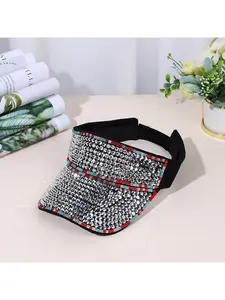 New European and American style rhinestone visor hat, unique and exaggerated, full of rhinestones, topless sun protection hat, direct sale
