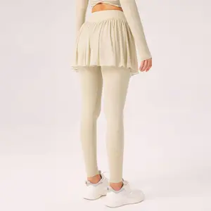 outfit Waisted Skinny sports yoga trousers Pilates professional training running quick-drying pants high-waisted fitness pants fake two-piece culottes Tie Dye Waist Sports Shorts yoga pants gym clothes women Flared Leg wide  leg