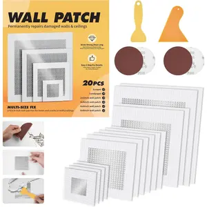 20 Pack Drywall Patch, 2/4/6/8 Inch Drywall Repair Patch, Large Hole Patch Repair for Drywall, Quick & Easy Wall Repair, Use with Wall Filler & Spackle
