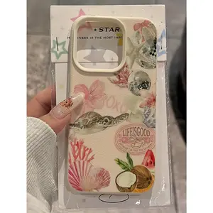 A summer ocean-themed phone case featuring a collage aesthetic of whales, jellyfish, and sea turtles, compatible with iPhone 17/16/15/14/13/12/11/X/XS/XS Max, perfect as a holiday gift for friends, family, or yourself.