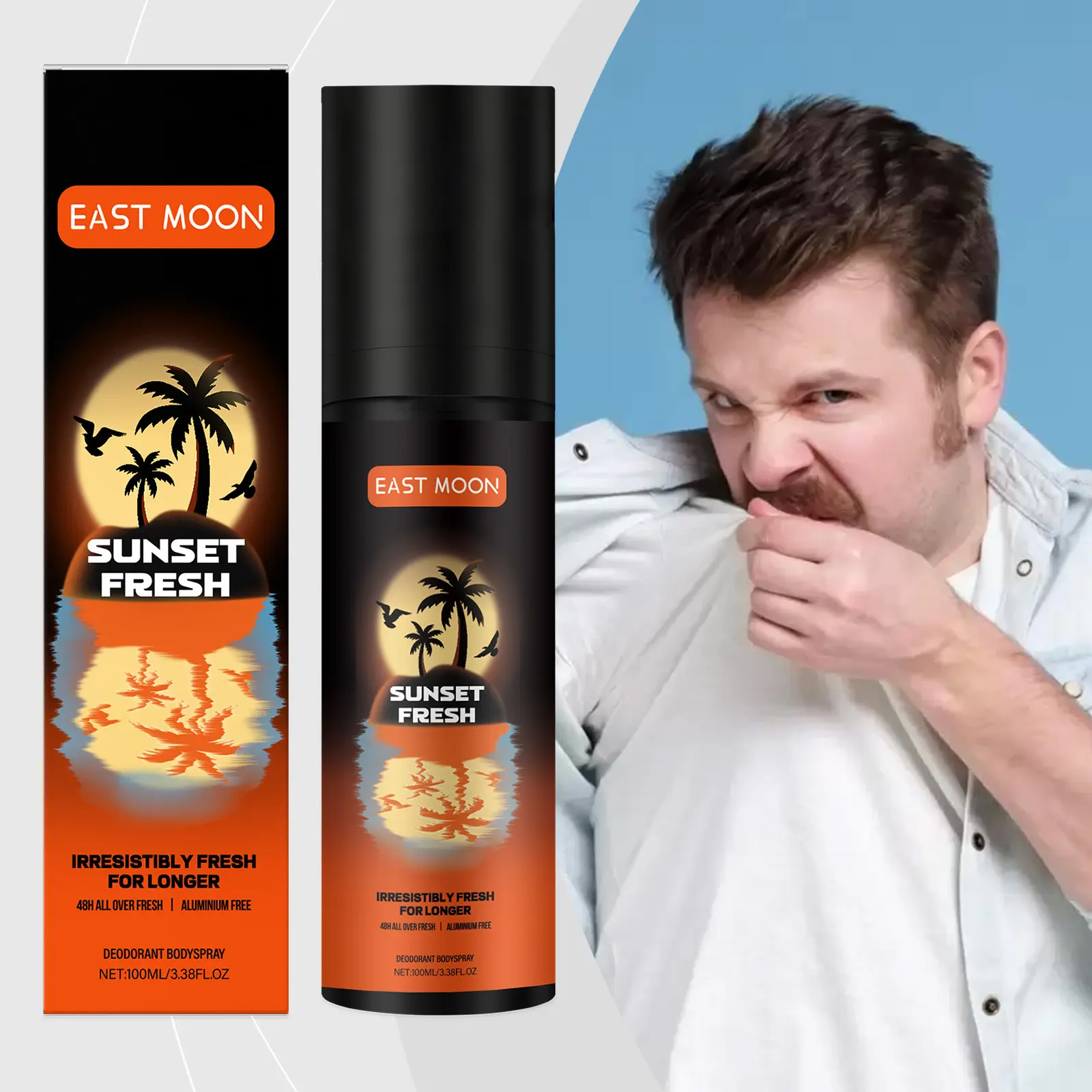 EAST MOON 1pc/2pcs Men's Fruity Fresh Body Deodorant Spray Summer Refreshing Spray to Cover Sweat Odor Long-Lasting Fresh Scent Spray