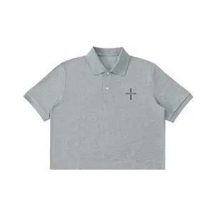 Cropped Polo Shirt Casual Cotton