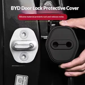 Universal Silicone Door Lock Cover Set Extra Thick Noise Reduction Anti Collision Pad Rust Proof Protective Sleeve for Car Door Lock Shock Absorber Cushion Accessories