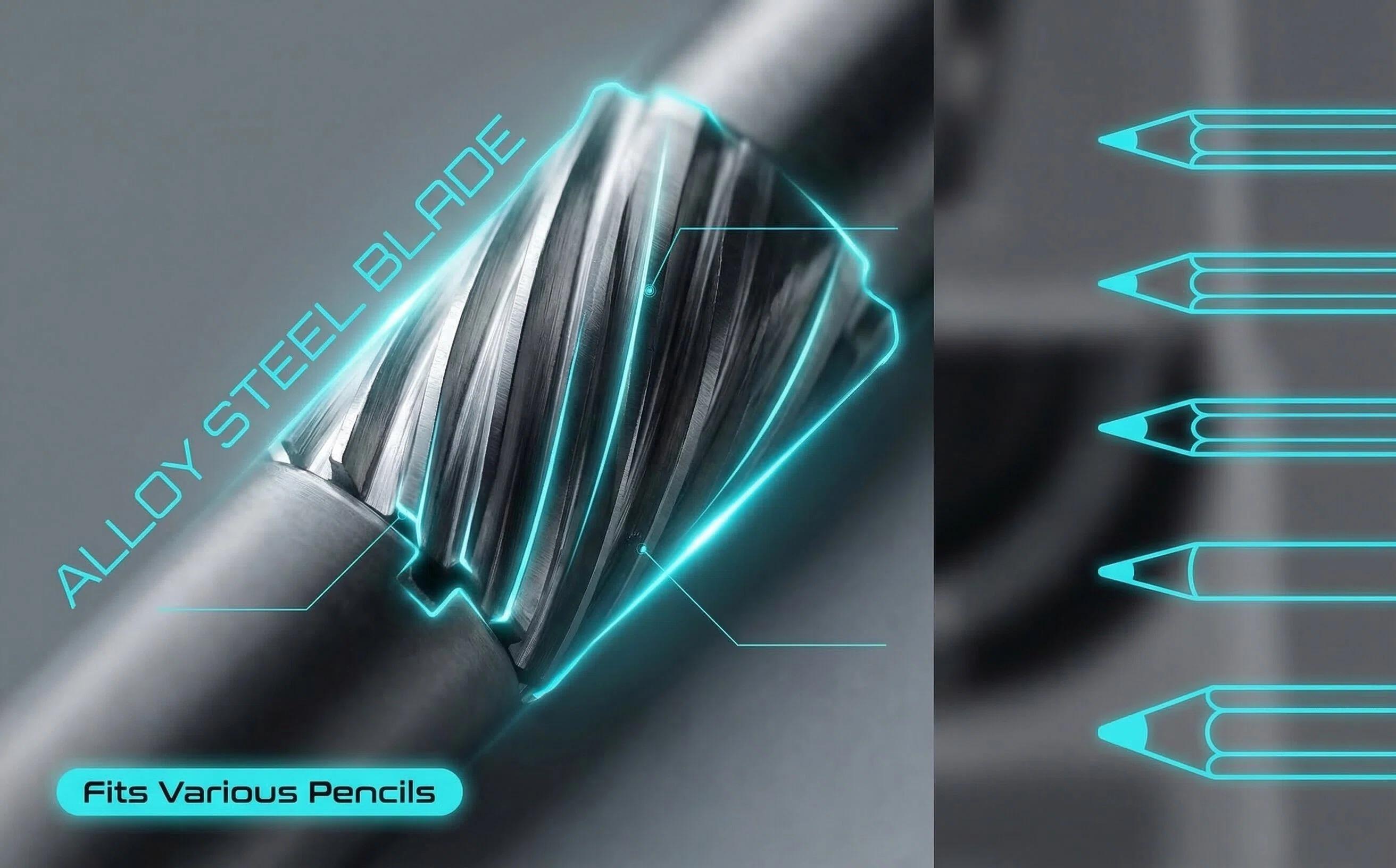 Automatic Pencil Sharpener, Portable & Compact for All Pencil Types - Perfect for Art, Office, School & Home Use (Blue/Pink)