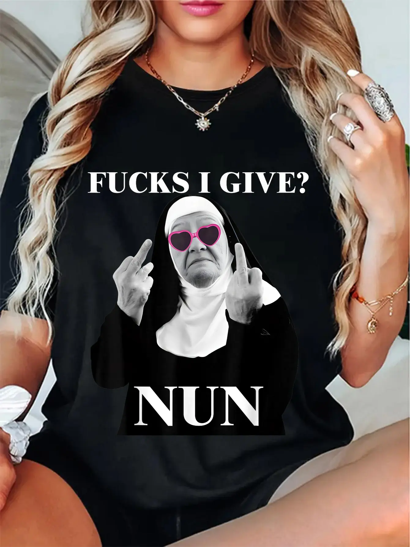 100% Cotton Fucks Given Nun I Give Nun T-Shirt