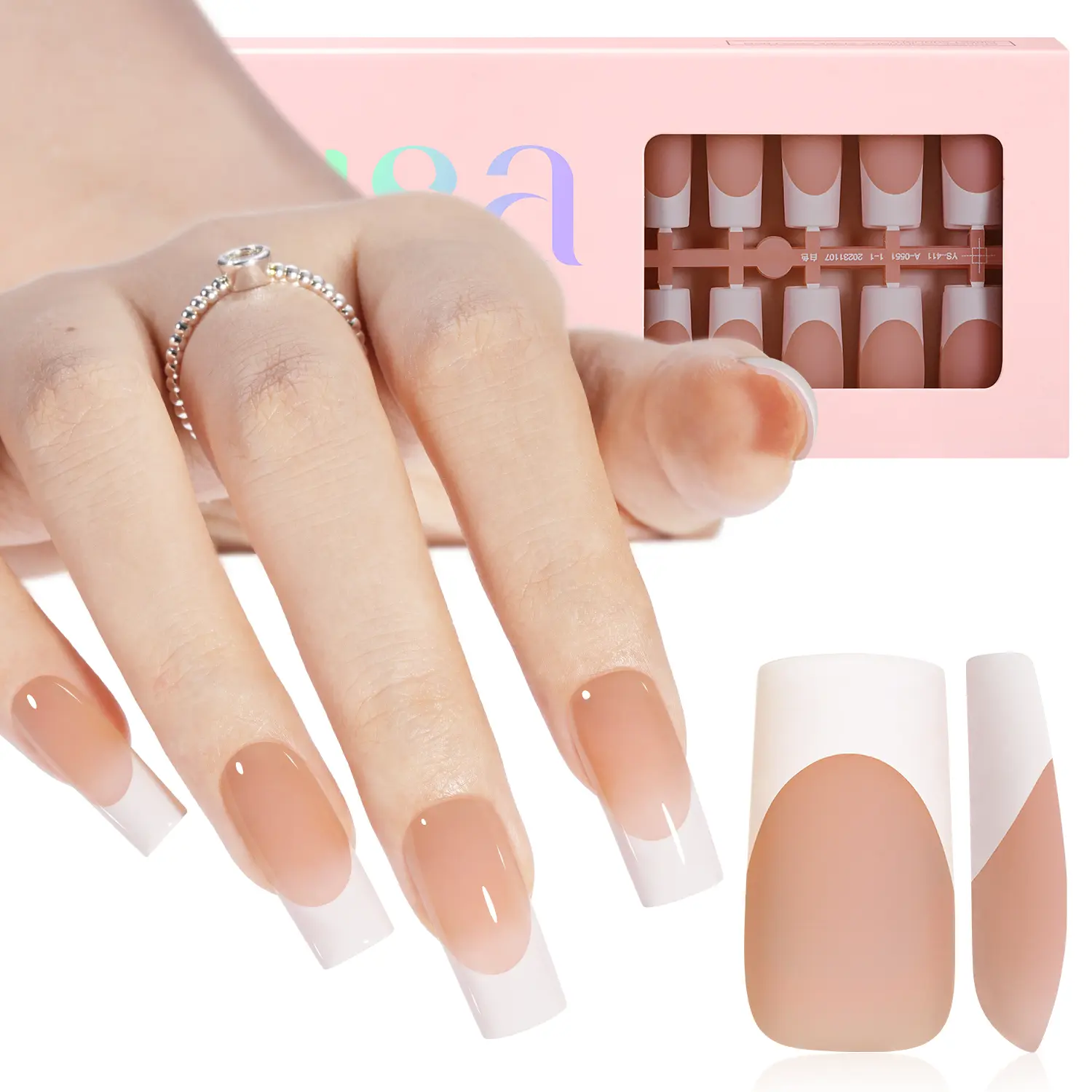 AILLSA French Tip Press On Nails - 180pcs Soft Gel Tips in Square, Stiletto, Almond, and Coffin Shapes for Easy Wear-15 Sizes Fake Nails Extensions AILLSA French Tip Press On Nails - 180pcs Soft Gel Tips in Square, Stiletto, Almond, and Coffin Shapes for Easy Wear-15 Sizes Fake Nails Extensions