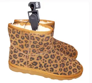 Women's suede leopard boots Size 8 Comfort Lightweight Footwear, Stylish Hot Girl Boots. Shoe Walking Shoes, great Design with Fur in the boot for comfort.