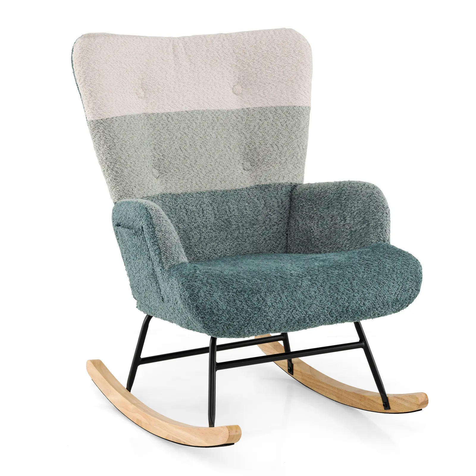 COSTWAY - Nursery Rocking Chair with Ergonomic Armrests and High Backrest